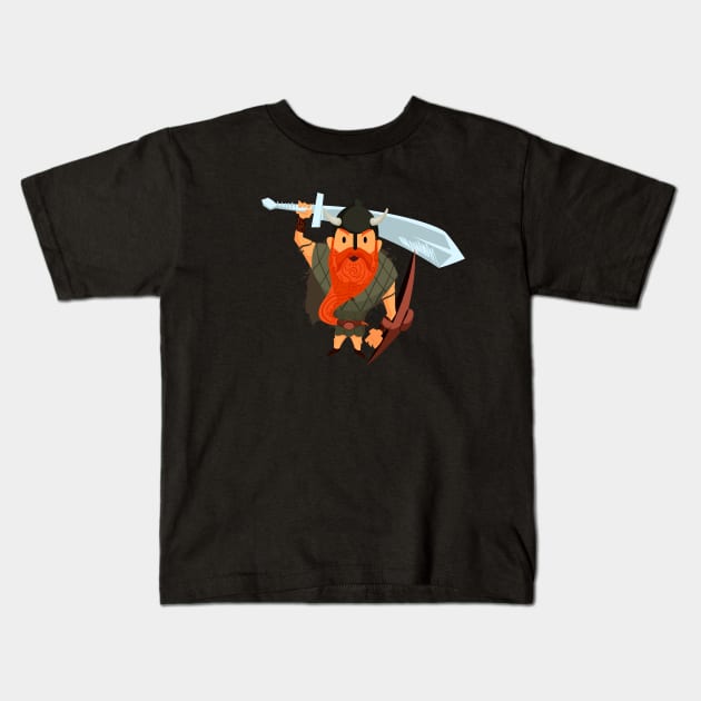 Funny Viking Warrior Kids T-Shirt by Foxxy Merch